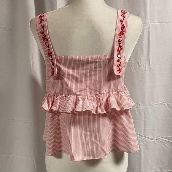 Zara Trafaluc Collection Embroidered Crop Style Ruffled Top - Picture 6 of 12